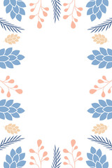 Rectangular frame with cones and twigs