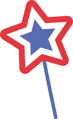 Star Stick Independence Day Character Cartoon