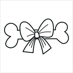 Bone for dog with a bow, christmas gift