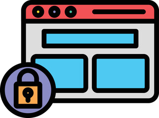 Website locked Vector Icon
