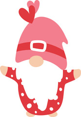 Valentine's Day Gnome Isolate Cartoon