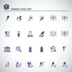 Sperm icon set	