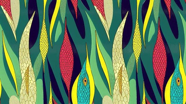 fish, lizard, reptile, mermaid scales animation. repetitive colors and animations. Textile , Decorative motifs.