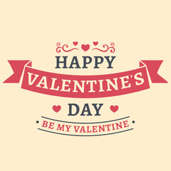 Be My Valentine Quote With On Beige Background For Happy Valentine's Day Concept.