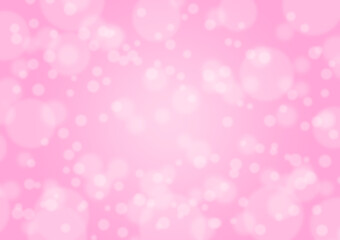 Abstract bokeh background, white spot on blurred pink gradient illustration template for backdrop, website, banner, poster.