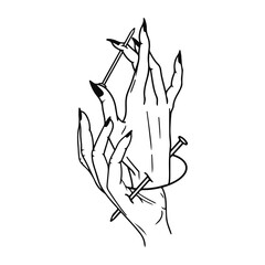 vector illustration of two women's hands concept