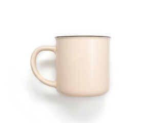 enamel mug isolated on white