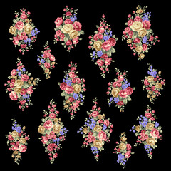 Beautiful rose illustration material collection,