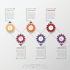 Timeline Business Infographic Template With Six Options On Gray Background.