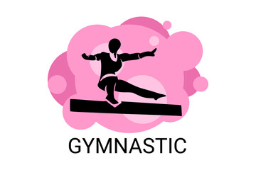 gymnastic sport vector line icon. practice gymnastic. sport pictogram, vector illustration.
