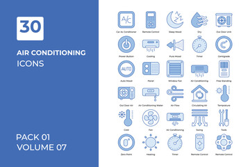 air conditioning icons collection