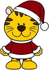cute christmas cartoon animal character clipart colorful