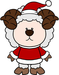 cute christmas cartoon animal character clipart colorful