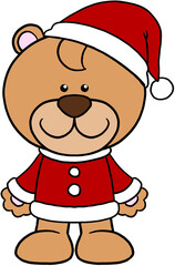 cute christmas cartoon animal character clipart colorful