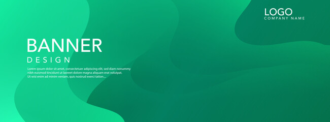 Abstract Green background with waves, background with text