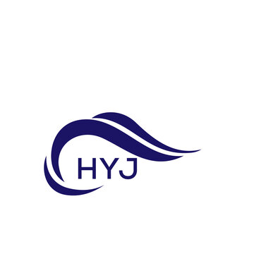 HYJ letter logo. HYJ blue image on white background. HYJ Monogram logo design for entrepreneur and business. HYJ best icon.
