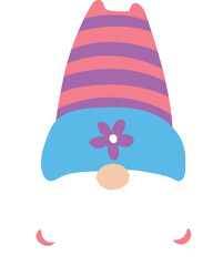 Easter Gnome Face Cartoon Illustration
