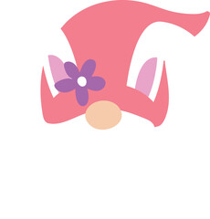 Easter Gnome Face Cartoon Illustration
