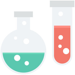 Obraz premium Test Tubes Colored Vector Icon