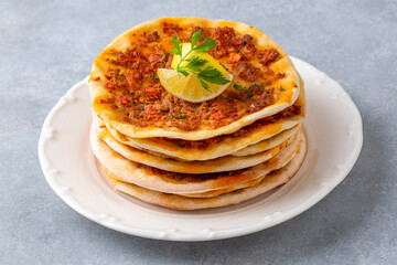 Turkish Food Findik Lahmacun -Mini Pizza