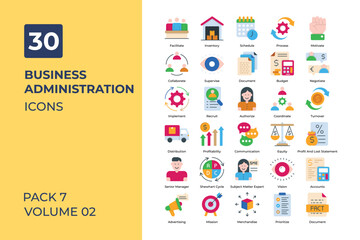 business administration icons collection.