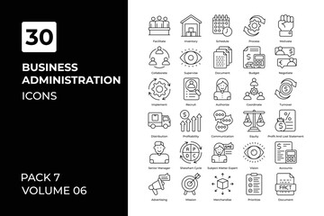 business administration icons collection.