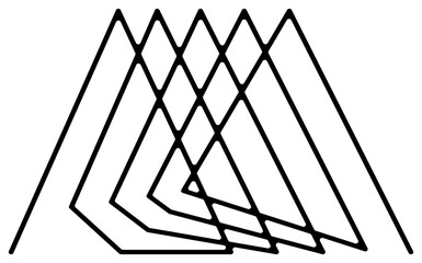 Geometric abstract, flat design element. PNG with transparent background.