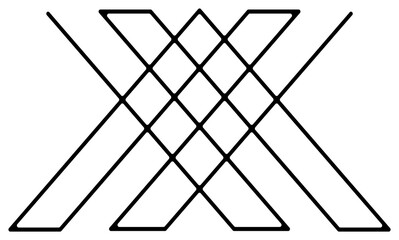 Geometric abstract, flat design element. PNG with transparent background.