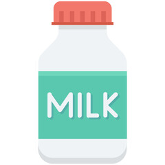 Milk Bottle Colored Vector Icon