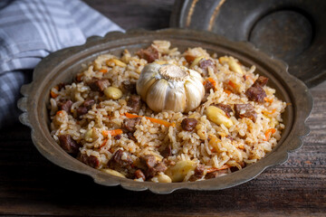 Traditional delicacies, Uzbek pilaf (Turkish name; Ozbek pilavi)