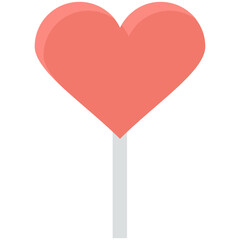 Heart Lollipop Colored Vector Icon