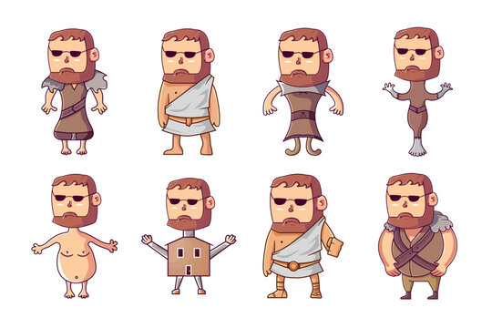 set of funny cartoon characters