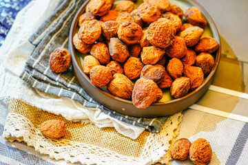 Natural dried apricot on the table