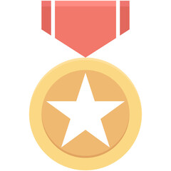 Star Medal Colored Vector Icon 