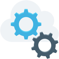 Cloud Settings Colored Vector Icon