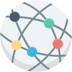 Global Network Colored Vector Icon