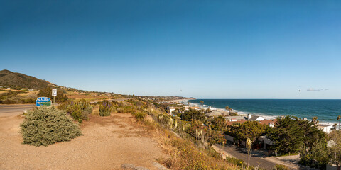 Panorama der Küste / vom Strand von Malibu am Pazifik - Kalifornien USA