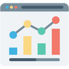 Seo Graph Colored Vector Icon