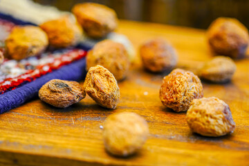 Natural dried apricot on the table