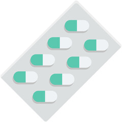 Pills Strip Colored Vector Icon