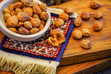 Natural dried apricot on the table