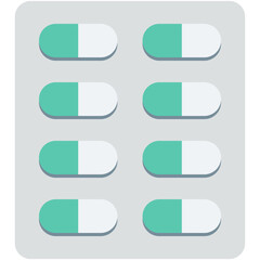 Pills Strip Colored Vector Icon