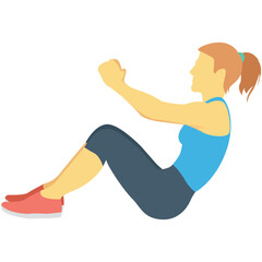Stretching Colored Vector Icon