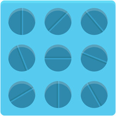 Pills Strip Colored Vector Icon