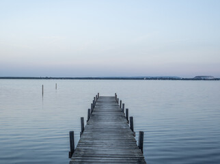 Fototapeta premium pier on lake Steinhuder Meer in Germany