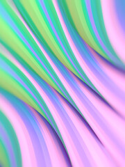 Abstract wavy background twisted neon colored geometric shapes. 3d rendering digital illustration
