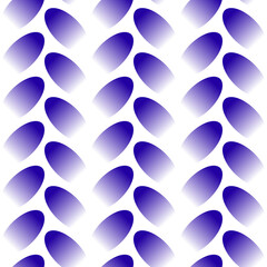Abstract seamless pattern with blue gradient oval elements and white background