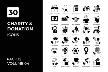 charity and donation icons collection.
