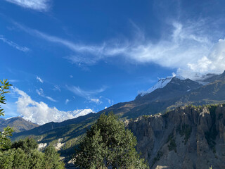 landscape with sky and Himalayas mountain