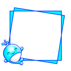 Cute cartoon whale.